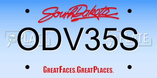 ODV35S South Dakota License Plate