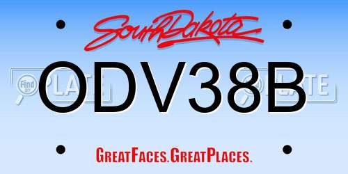 ODV38B South Dakota License Plate