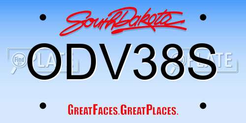 ODV38S South Dakota License Plate