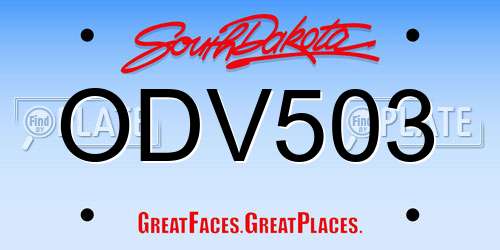 ODV503 South Dakota License Plate
