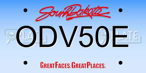 ODV50E South Dakota License Plate