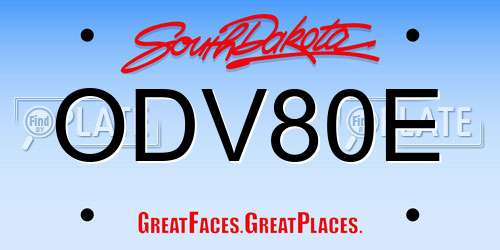 ODV80E South Dakota License Plate
