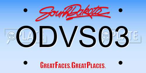 ODVS03 South Dakota License Plate