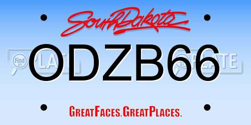 ODZB66 South Dakota License Plate