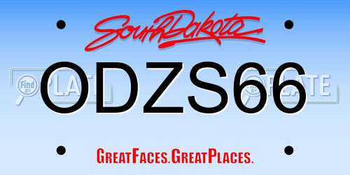 ODZS66 South Dakota License Plate