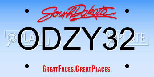 ODZY32 South Dakota License Plate