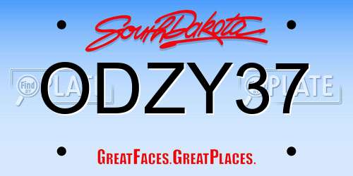 ODZY37 South Dakota License Plate
