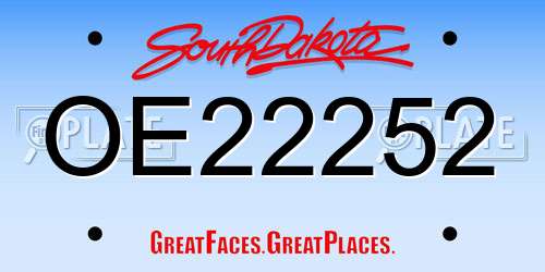 OE22252 South Dakota License Plate