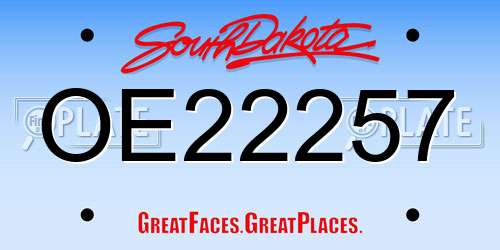 OE22257 South Dakota License Plate