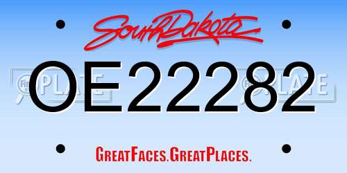 OE22282 South Dakota License Plate