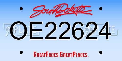 OE22624 South Dakota License Plate