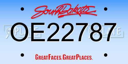 OE22787 South Dakota License Plate