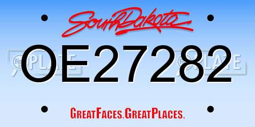 OE27282 South Dakota License Plate