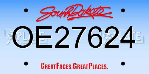 OE27624 South Dakota License Plate
