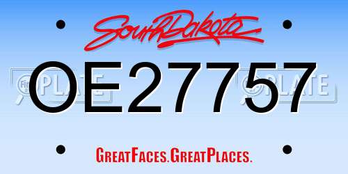 OE27757 South Dakota License Plate