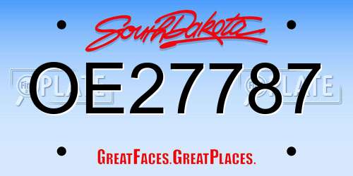 OE27787 South Dakota License Plate