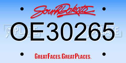 OE30265 South Dakota License Plate