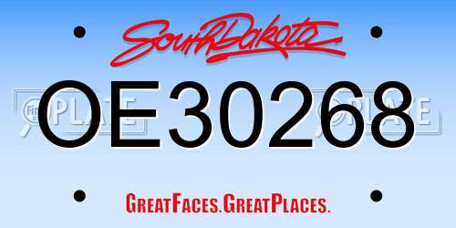 OE30268 South Dakota License Plate