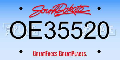 OE35520 South Dakota License Plate