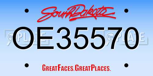 OE35570 South Dakota License Plate