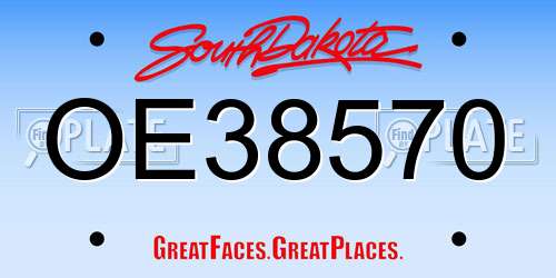 OE38570 South Dakota License Plate