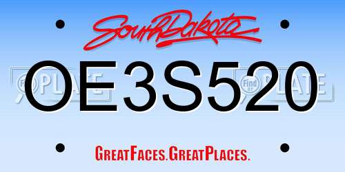 OE3S520 South Dakota License Plate