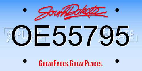OE55795 South Dakota License Plate