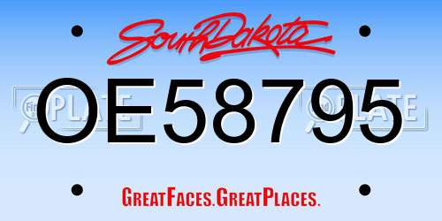 OE58795 South Dakota License Plate