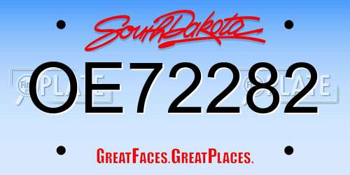 OE72282 South Dakota License Plate