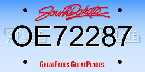 OE72287 South Dakota License Plate