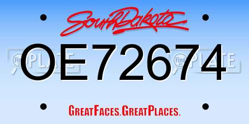 OE72674 South Dakota License Plate