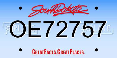 OE72757 South Dakota License Plate