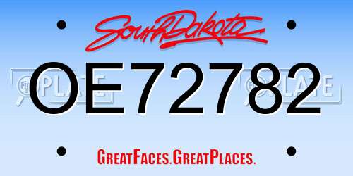 OE72782 South Dakota License Plate