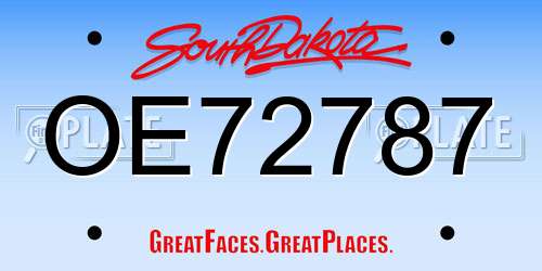 OE72787 South Dakota License Plate