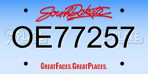 OE77257 South Dakota License Plate