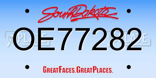 OE77282 South Dakota License Plate