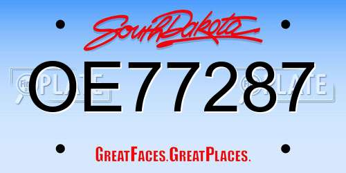 OE77287 South Dakota License Plate