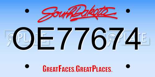 OE77674 South Dakota License Plate