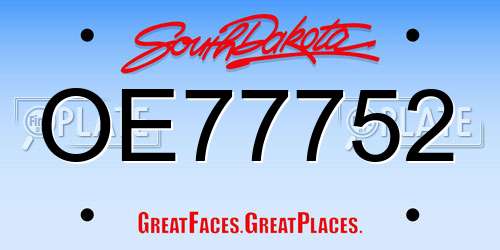 OE77752 South Dakota License Plate