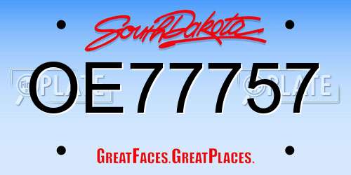 OE77757 South Dakota License Plate