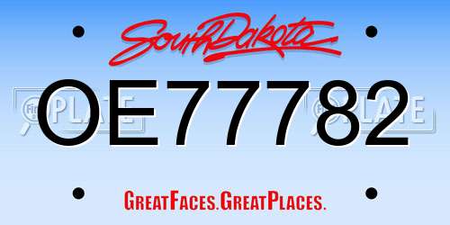 OE77782 South Dakota License Plate