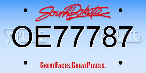 OE77787 South Dakota License Plate