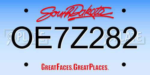 OE7Z282 South Dakota License Plate