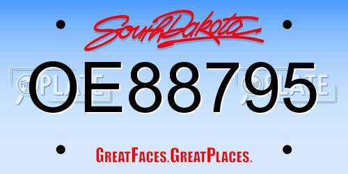 OE88795 South Dakota License Plate