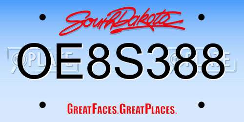 OE8S388 South Dakota License Plate