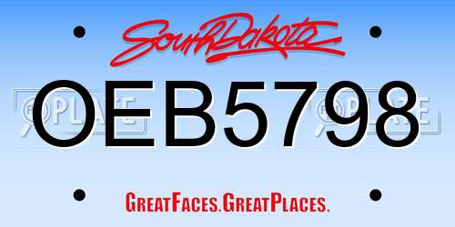 OEB5798 South Dakota License Plate