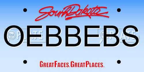OEBBEBS South Dakota License Plate