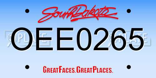 OEE0265 South Dakota License Plate