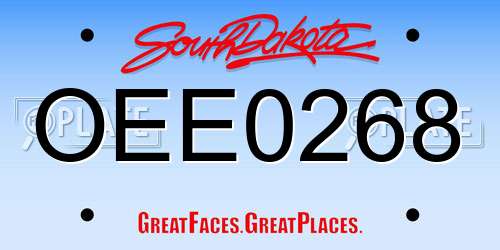 OEE0268 South Dakota License Plate