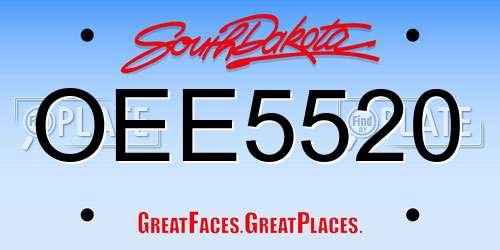 OEE5520 South Dakota License Plate